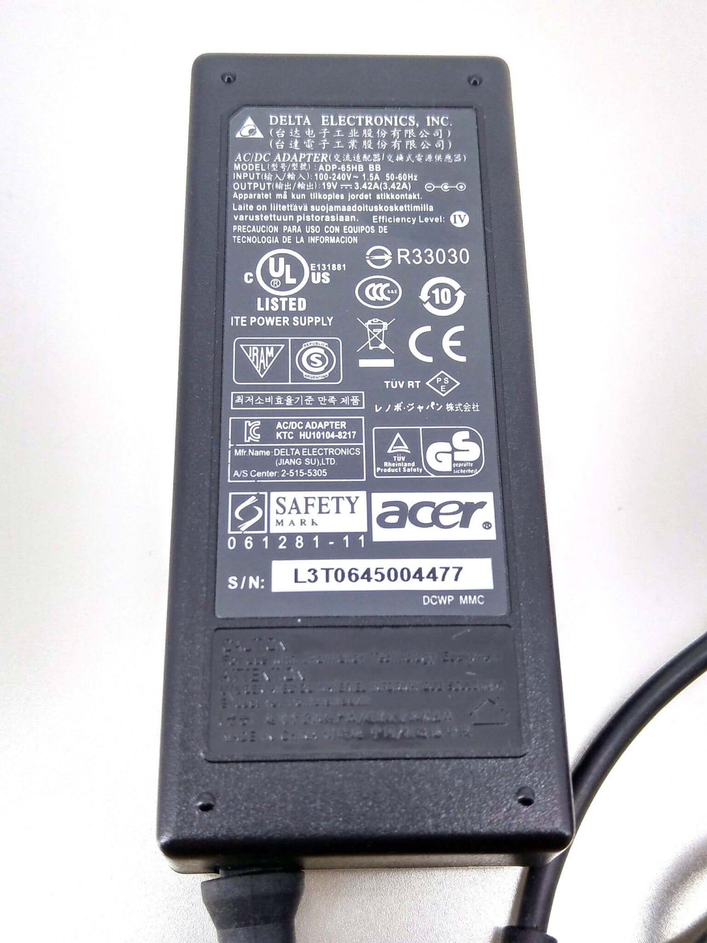 ACER 19V 3.42A 65W 5.5mm x 1.7 AC/DC Adapter - Sun Cheong Computer Company Limited
