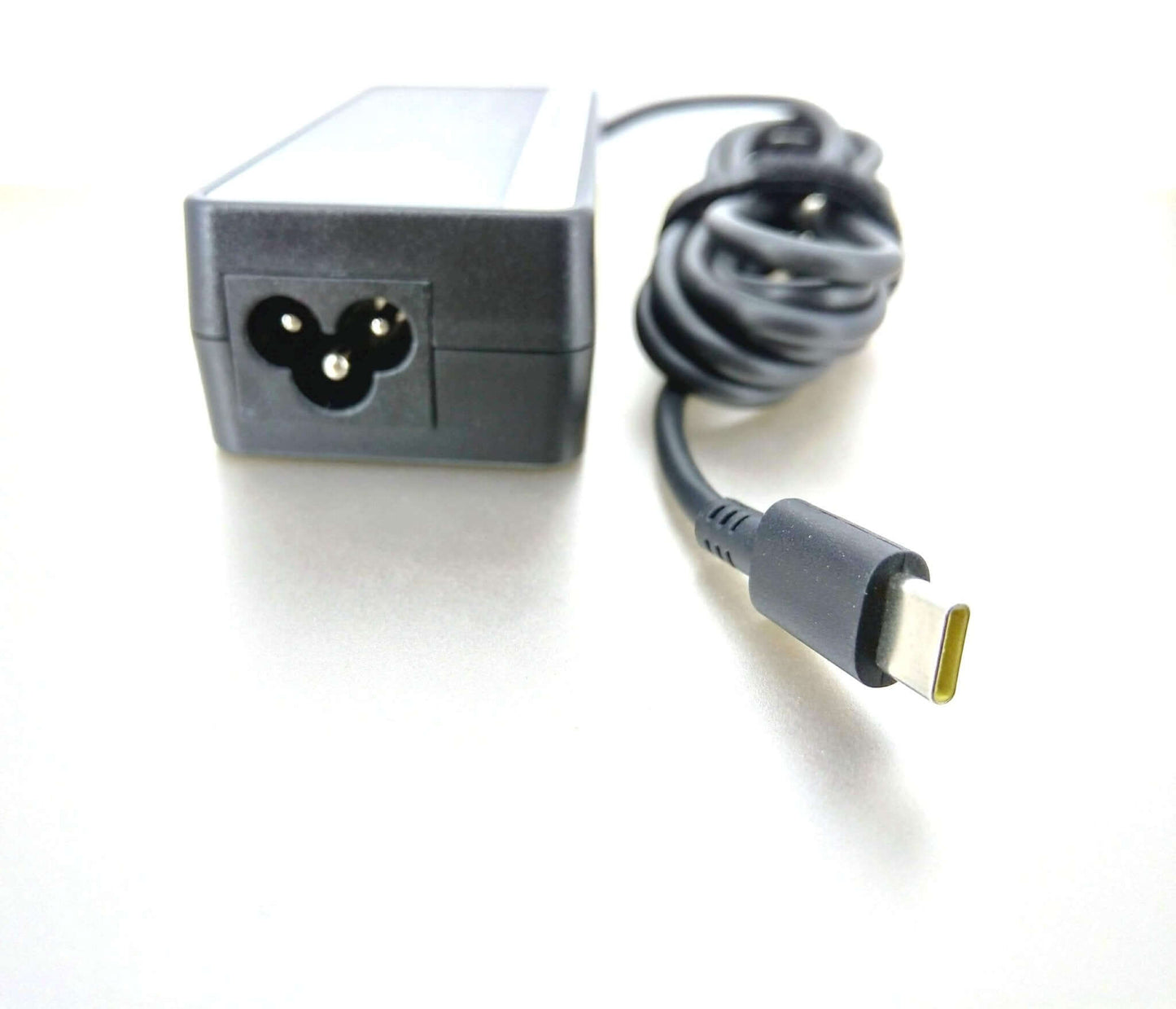 65W Type-C AC Adapter for Lenovo laptops and Nintendo Switch with power cord and plug.