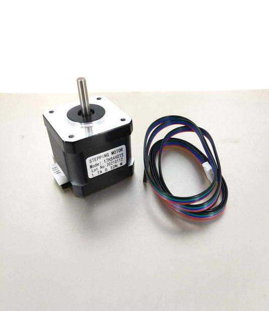 NEMA17 stepper motor with 4 lead wires, ideal for 3D printers and CNC applications, compact and durable.
