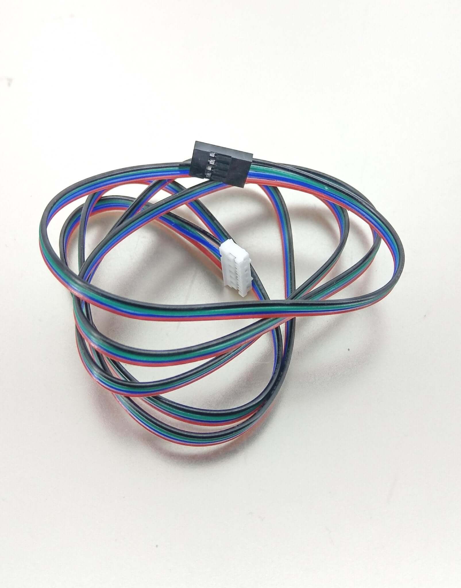 Colorful 4-pin Dupont cable twisted together, ideal for connecting 3D printer components and electronics.
