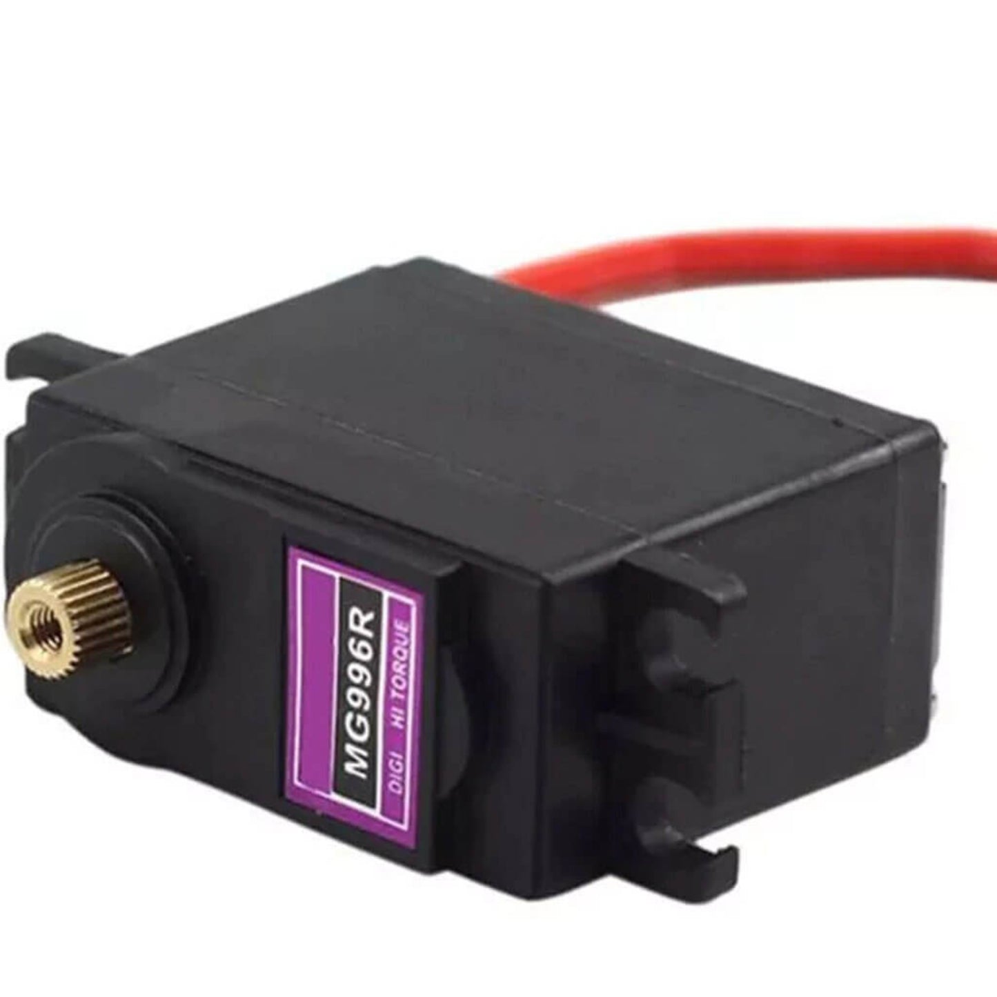 MG996R Set Gear Servo Motor for RC vehicles, featuring metal gear, coreless motor, and double ball bearing.