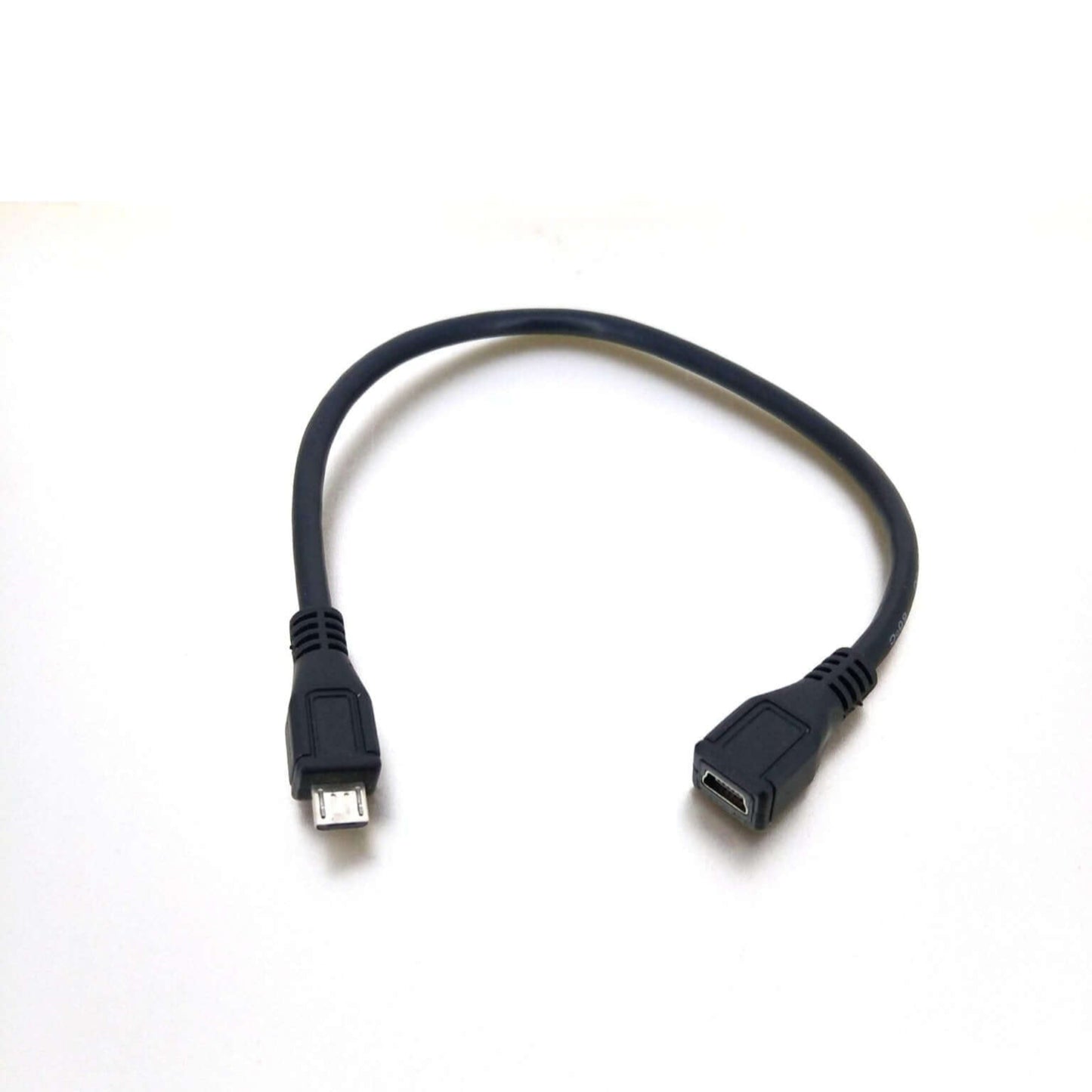 Micro USB male to Mini USB female adapter for charging and data transfer with legacy devices.