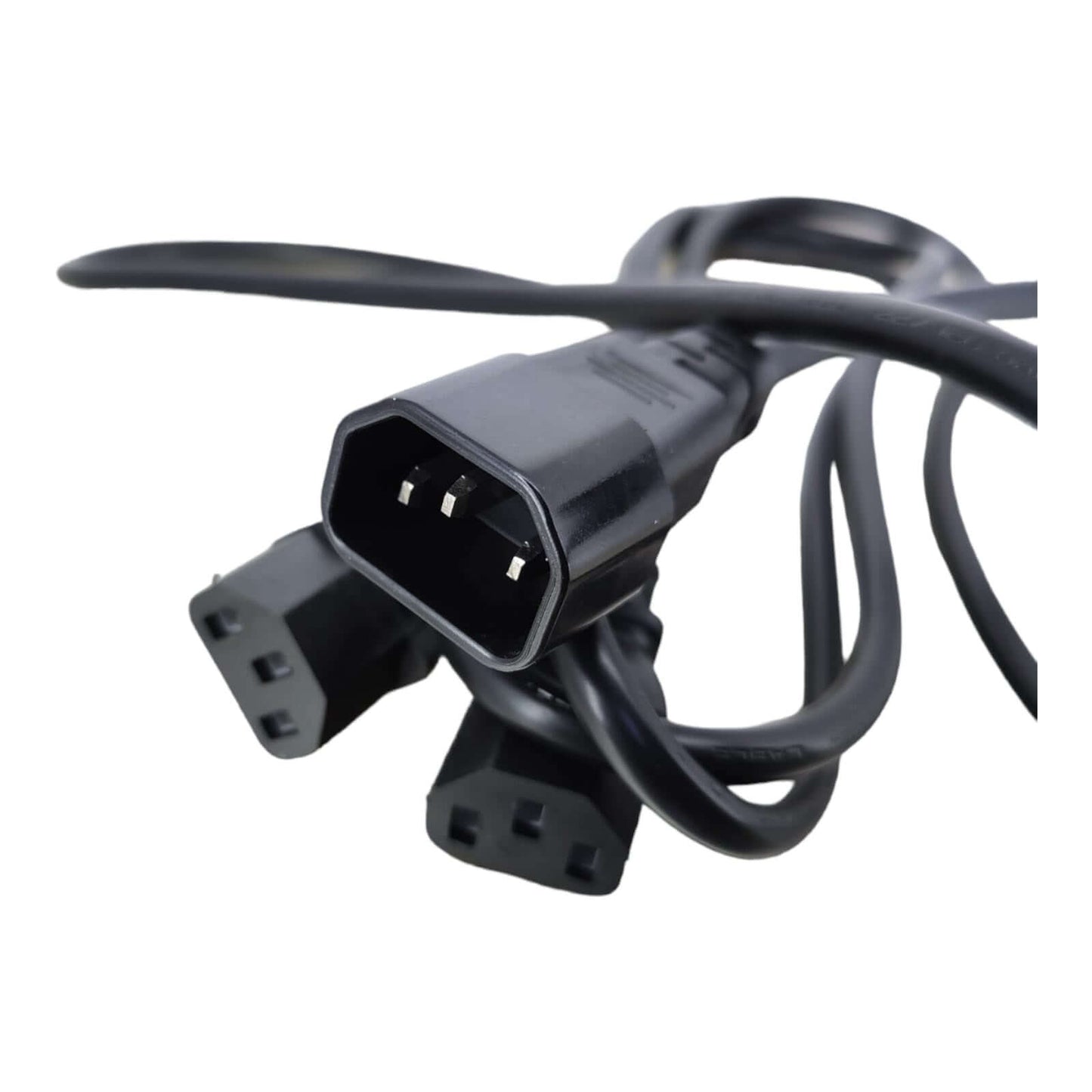 IEC 320 C14 Male to 2x C13 Female Splitter Power Adapter Cable, 1.8 Meter, Black Power Cord