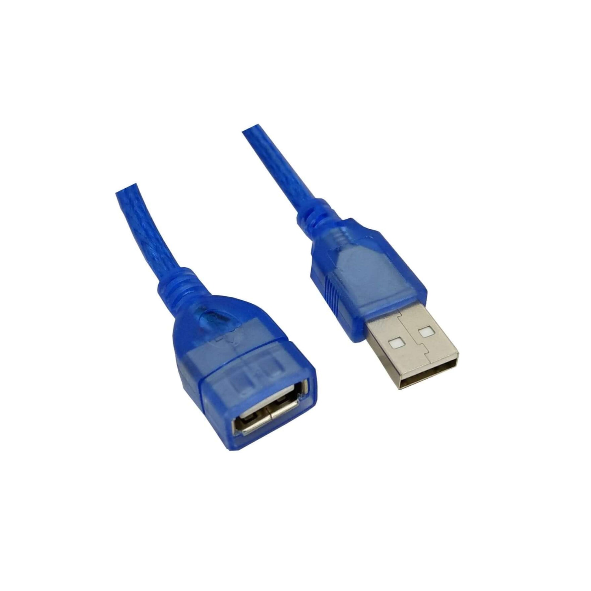 USB 2.0 extension cable A male to female in blue for seamless data transfer and connecting devices.