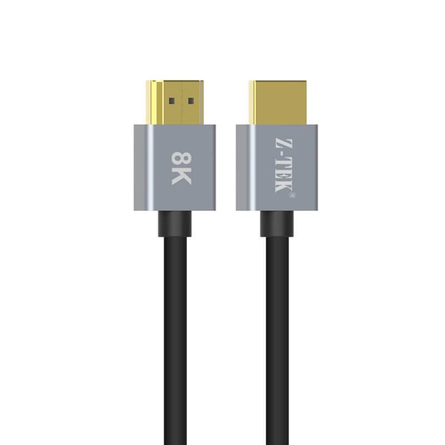 Z-TEK 8K HDMI 2.1 Ultra High Speed Cable showcasing gold connectors and durable design.