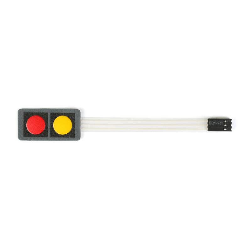 1 2 3 4 Key Button Membrane Switch for Arduino with red and yellow buttons on a control panel