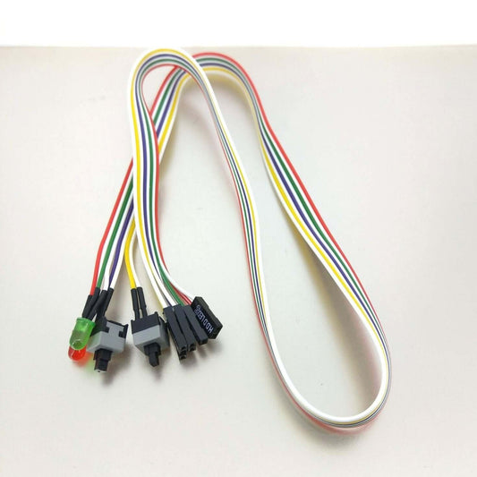 ATX PC power and reset switch cable with LED kit, colorful connectors for computer case.