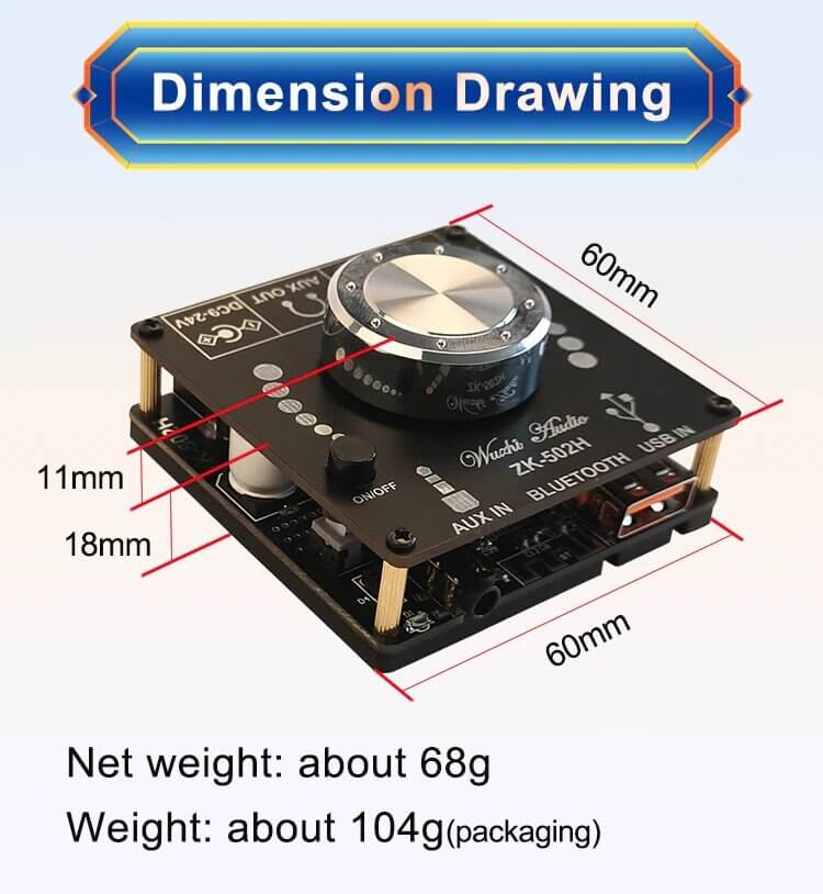 Bluetooth Amplifier Module 50w + 50w - Sun Cheong Computer Company Limited