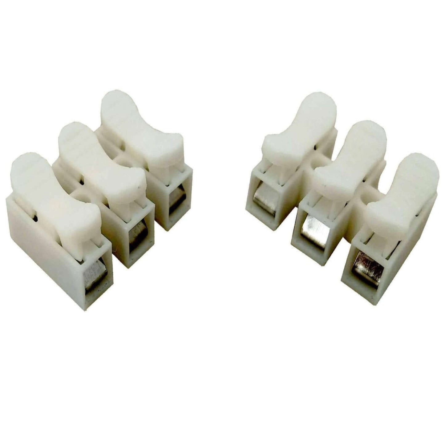 CH-3 3-position spring clamp wire connectors, ideal for electrical connections, set of 50 for reliable DIY and industrial use.