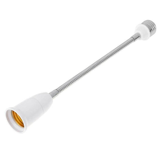 Flexible E27 light bulb socket extender with 30cm gooseneck adapter for directional lighting.