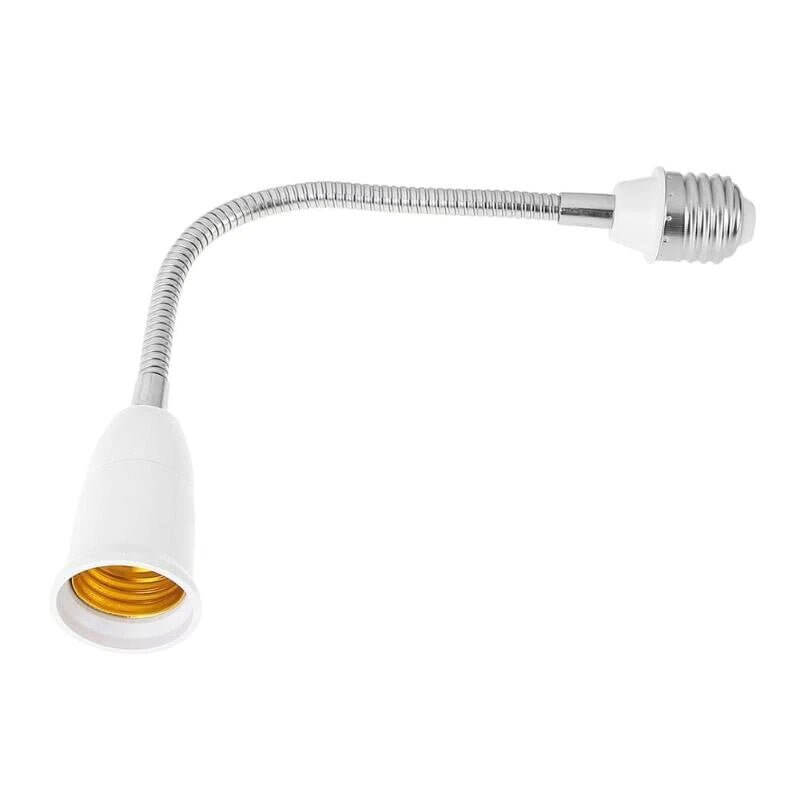 Flexible E27 light bulb socket extender with 30cm gooseneck adapter for precise directional lighting.
