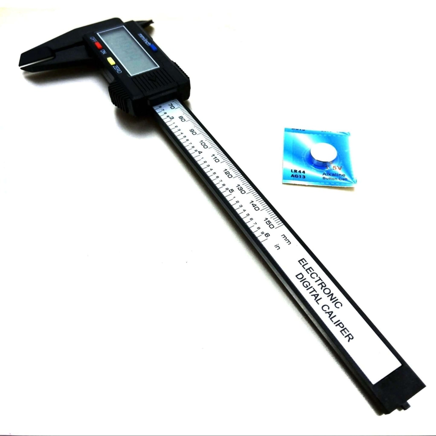 Digital caliper 150mm with LCD display, electronic measuring tool for precise measurements.