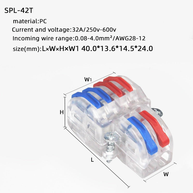 2 in 4/6 out Quick Splice Wire Connectors