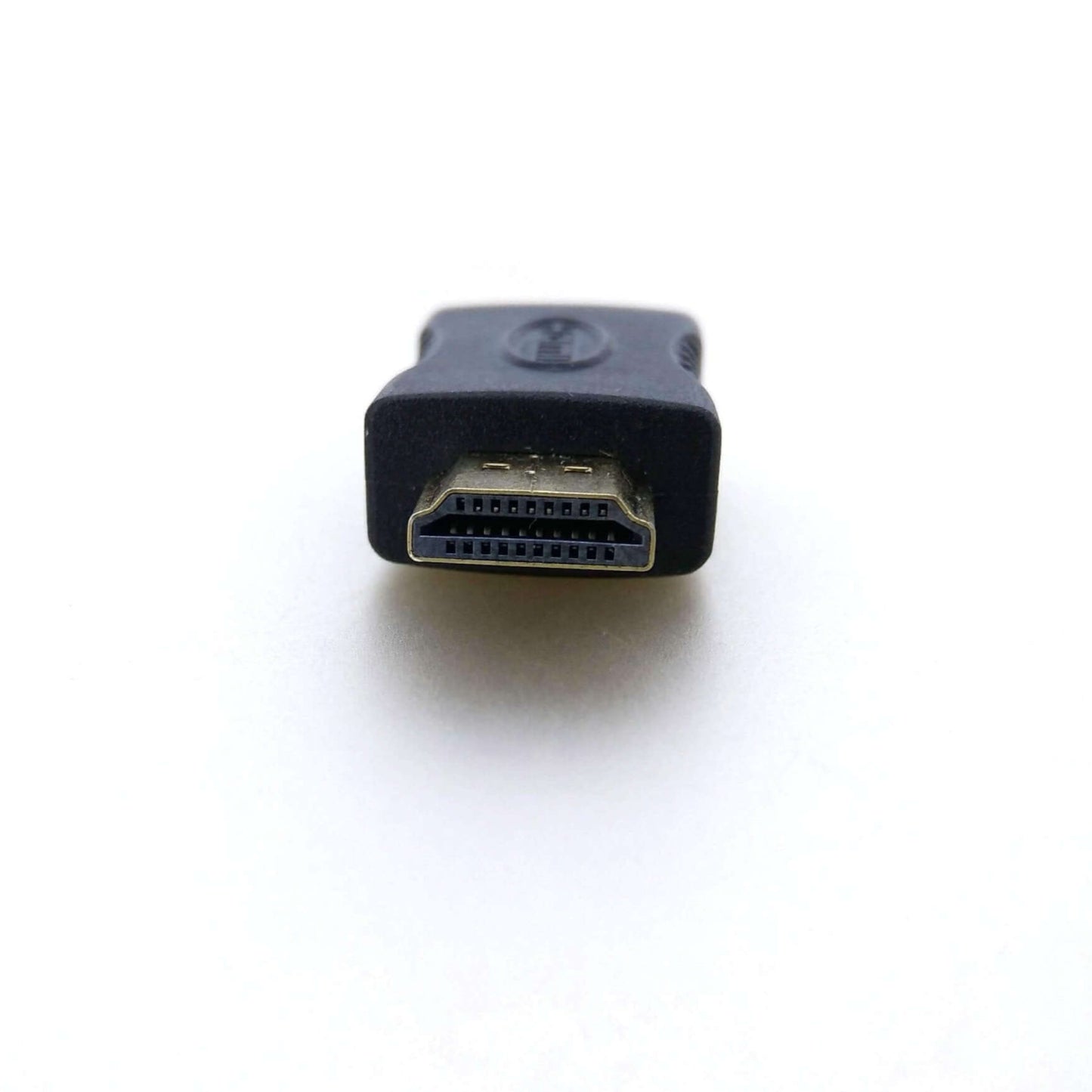 Gold plated HDMI male to male coupler for seamless audio/video connection extension.