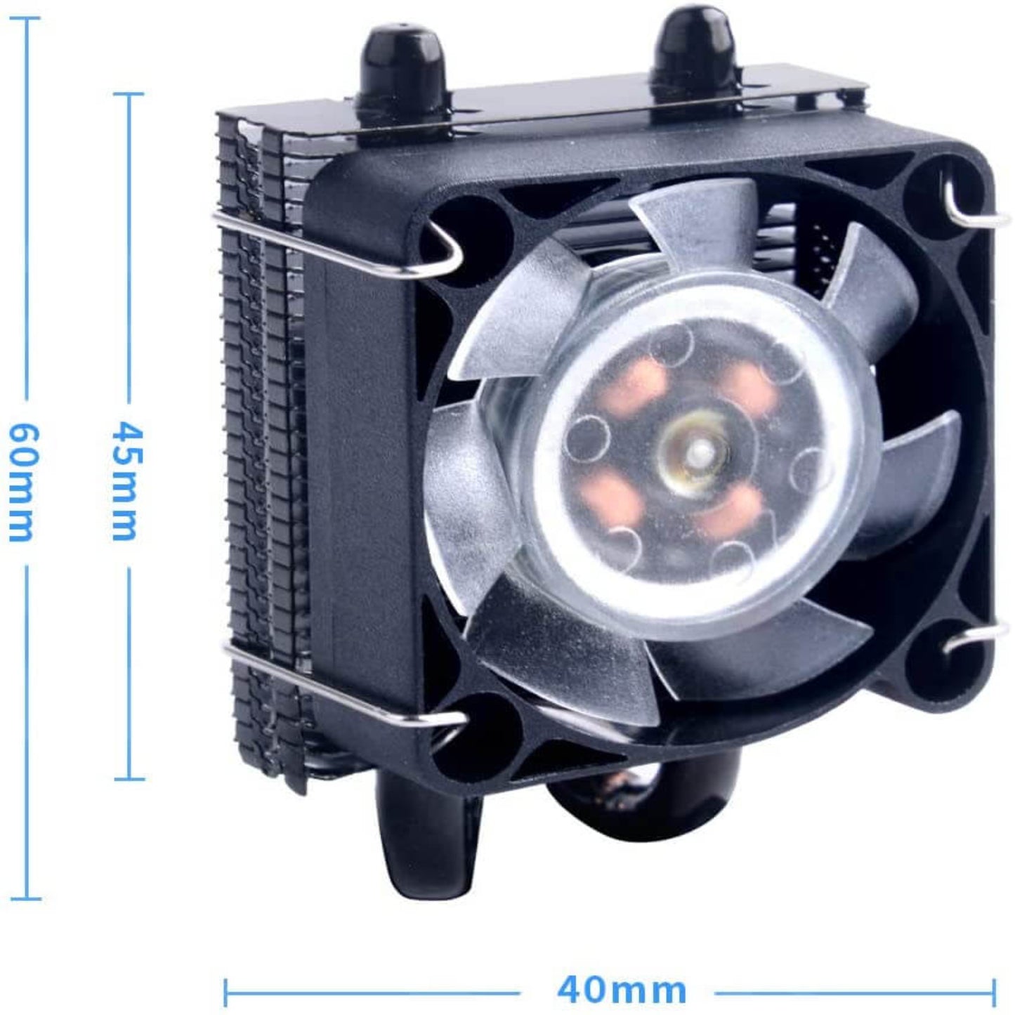 Top-down dimensions of the Raspberry Pi ICE Tower Cooler, showing 60mm height and 40mm width.