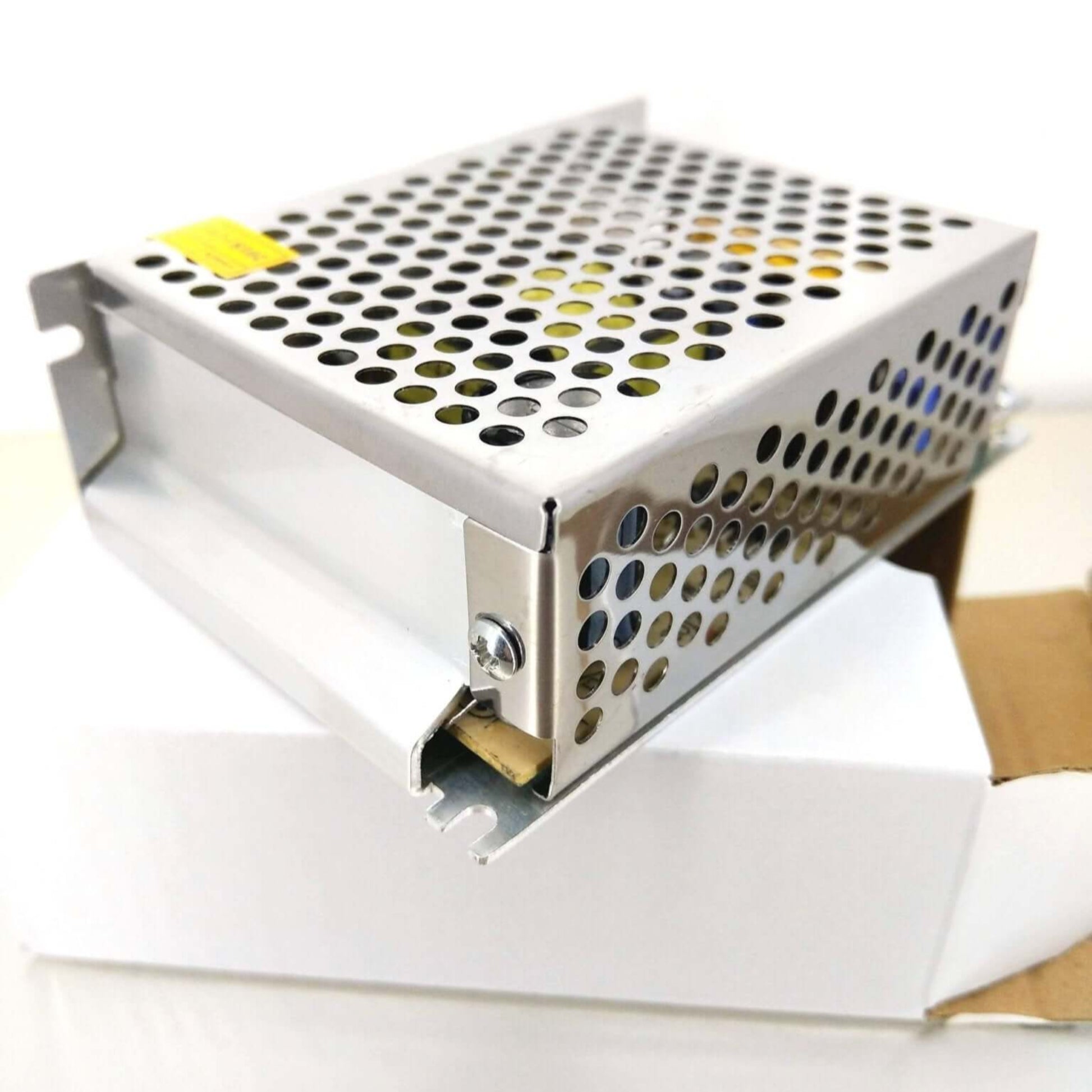 Compact industrial grade DC regulated power supply dimension diagram, for easy installation in space-constrained applications.