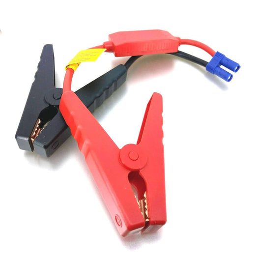 Replacement alligator clips for EC5 battery connector jump starter cables, red and black clamps.