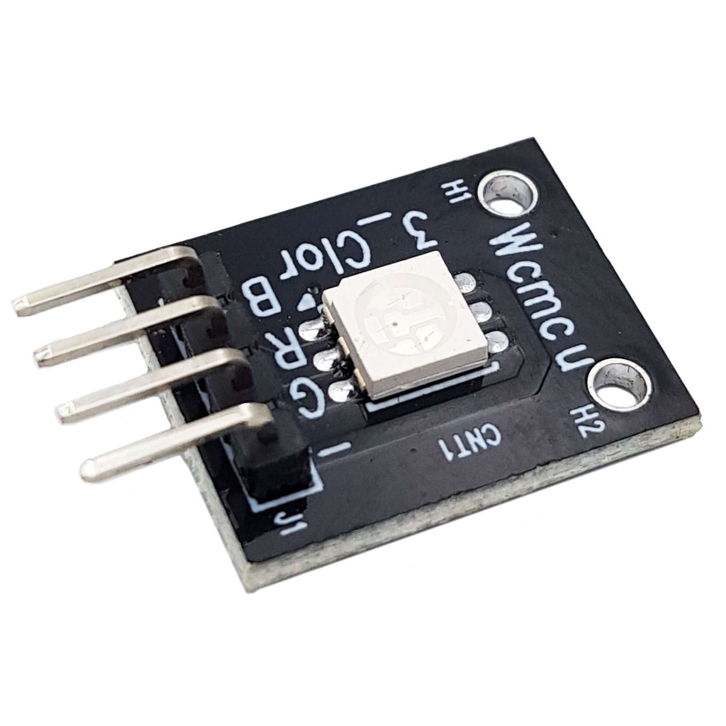 KY-009 5050 RGB SMD LED module for Arduino with common cathode and 4 connection pins.