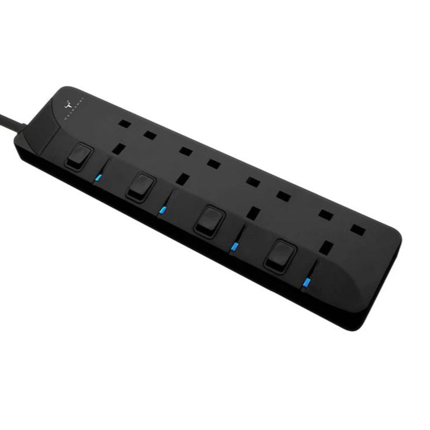 Maxpower RX40 4-gang safety power strip with individual switches for home and office electronics.