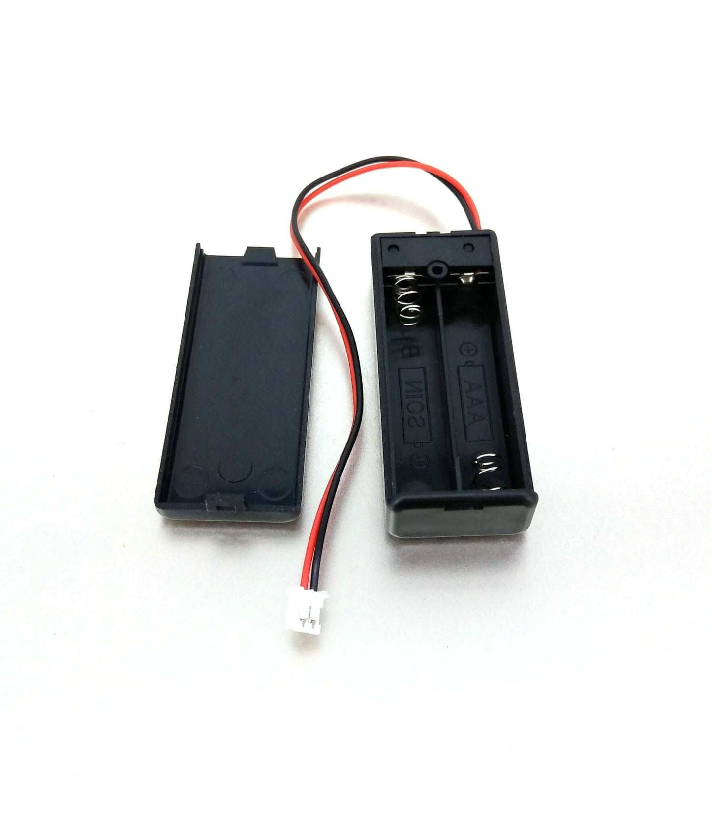Microbit 2xAAA battery holder with JST connector and on/off switch for powering micro:bit projects.