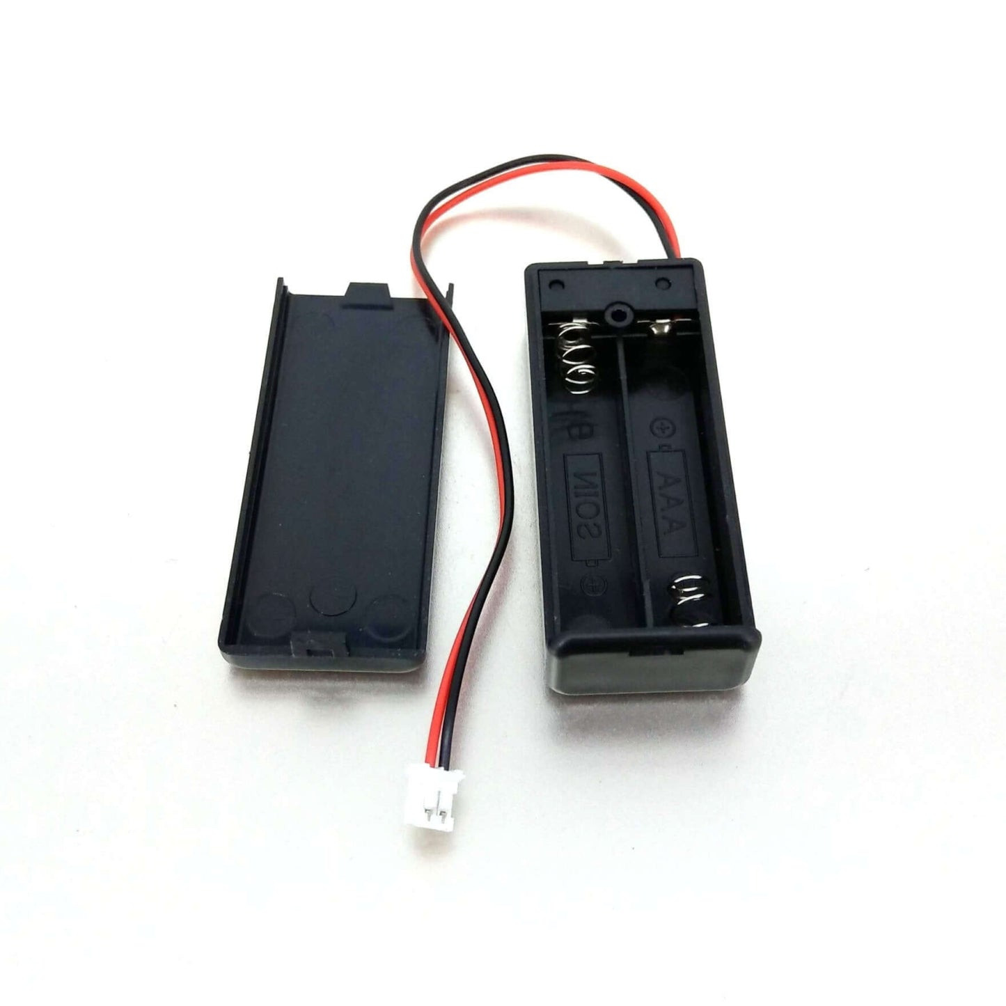Microbit 2xAAA battery holder with JST connector and on/off switch for powering micro:bit projects.