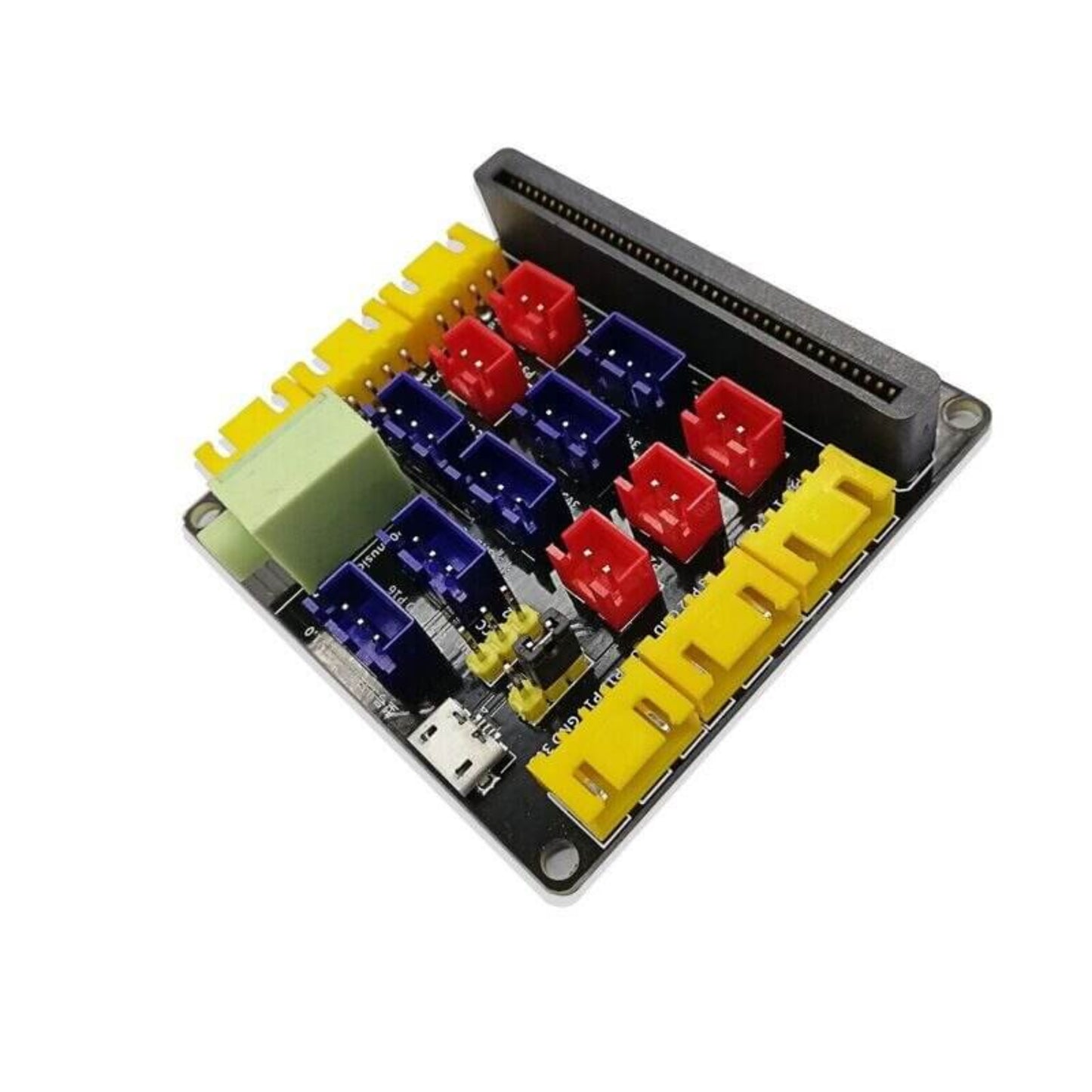 Micro:bit Expansion Board Module with colorful connectors for programming projects, 66mm x 66mm, ideal for kids starter kits.