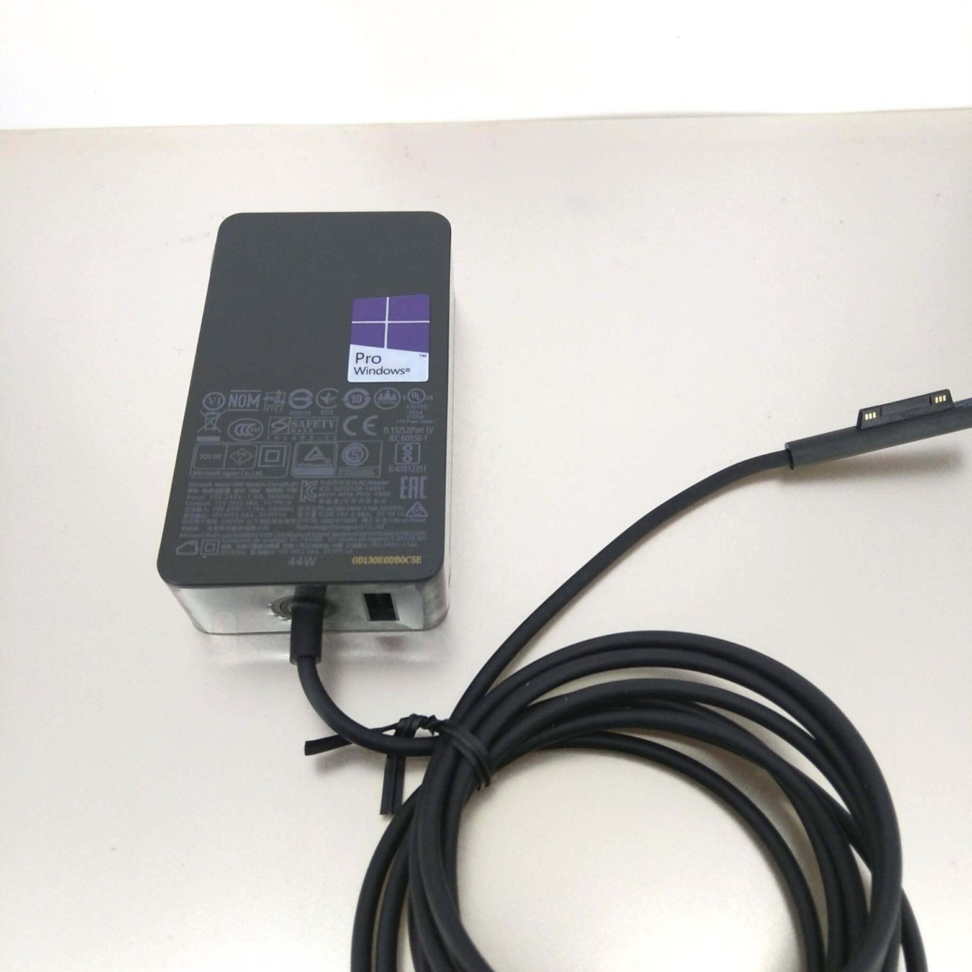 Microsoft Surface Pro 3-6 and Laptop Go 15V 2.58A power adapter with cord for reliable charging.