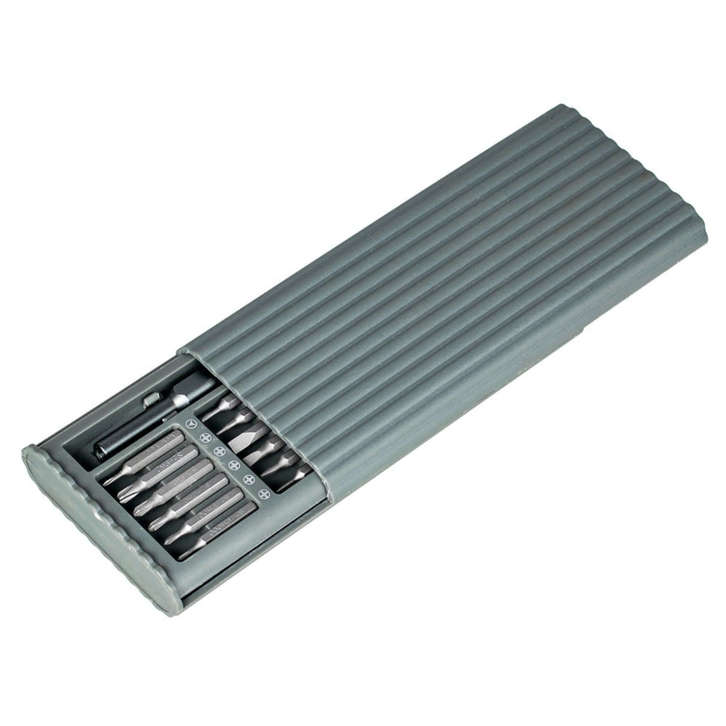 24-in-1 Precision Magnetic Screwdriver Set in a grey case, ideal for electronics repair and small device maintenance.
