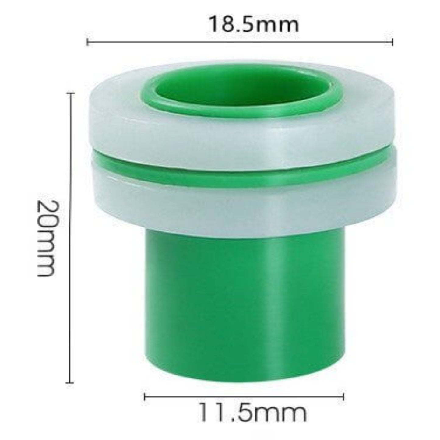 12pcs green ABS faucet PPR pipe plug with dimensions, 1/2" BSP thread, leak-proof sealing ring for plumbing.