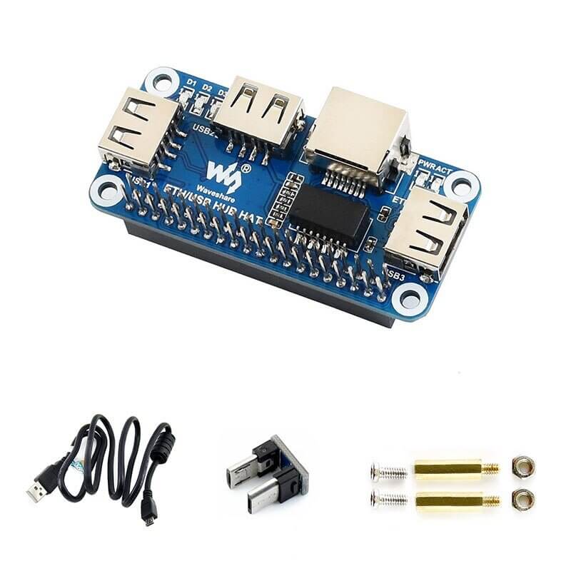 Raspberry Pi Zero W USB & Ethernet Hub HAT - 3 USB Ports, RJ45 - Sun Cheong Computer Company Limited