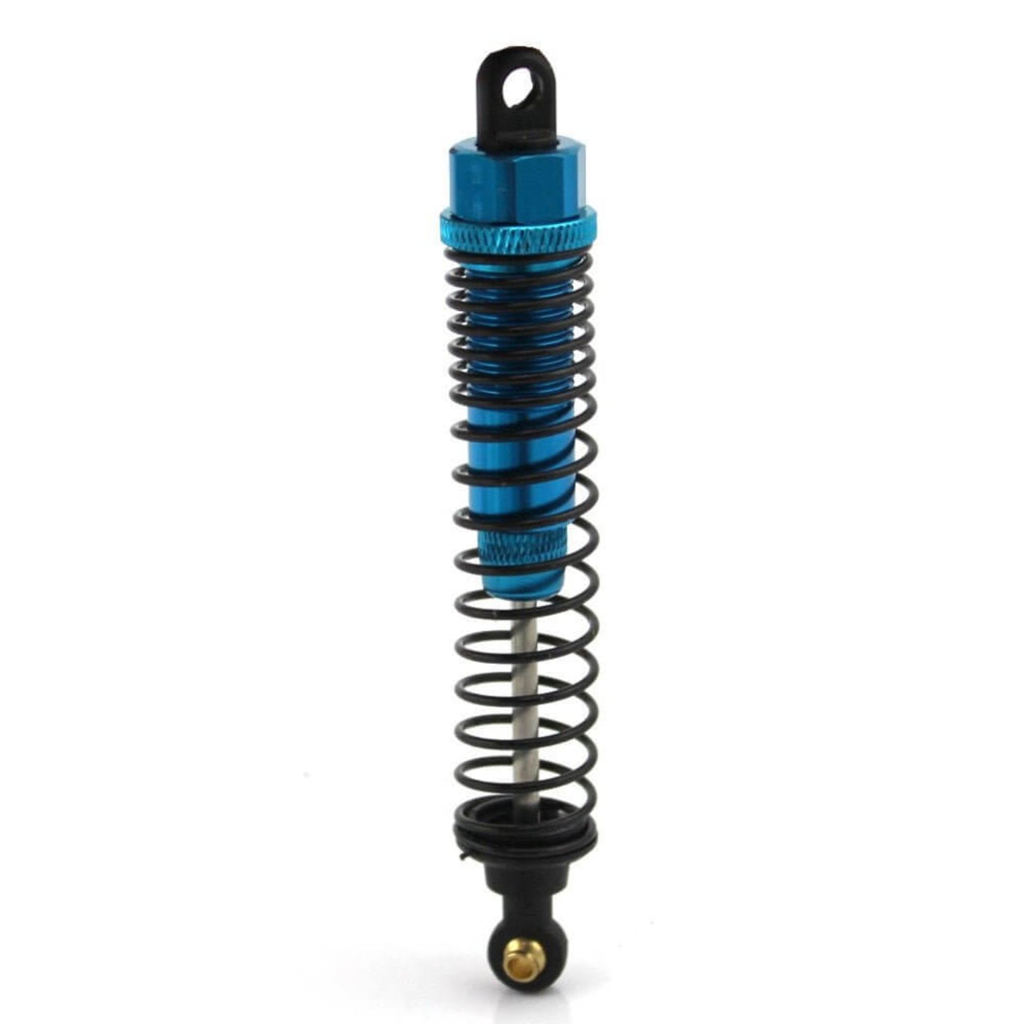 Aluminum RC car shock absorber in blue, 109mm, suitable for front and rear suspension, 5mm hole size, 2pcs package.
