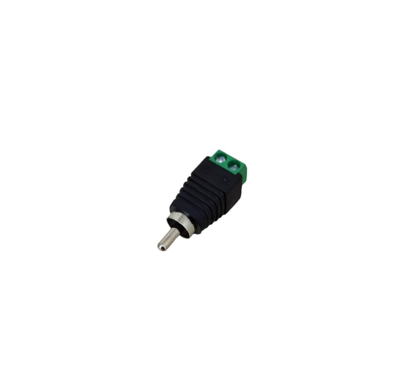 RCA male connector to AV screw terminal adapter for easy audio video installations.