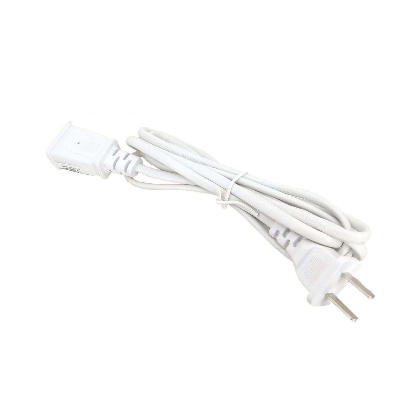 US 2-prong male to female power extension cord, 2 meters. Ideal for USA outlets and tight spaces.