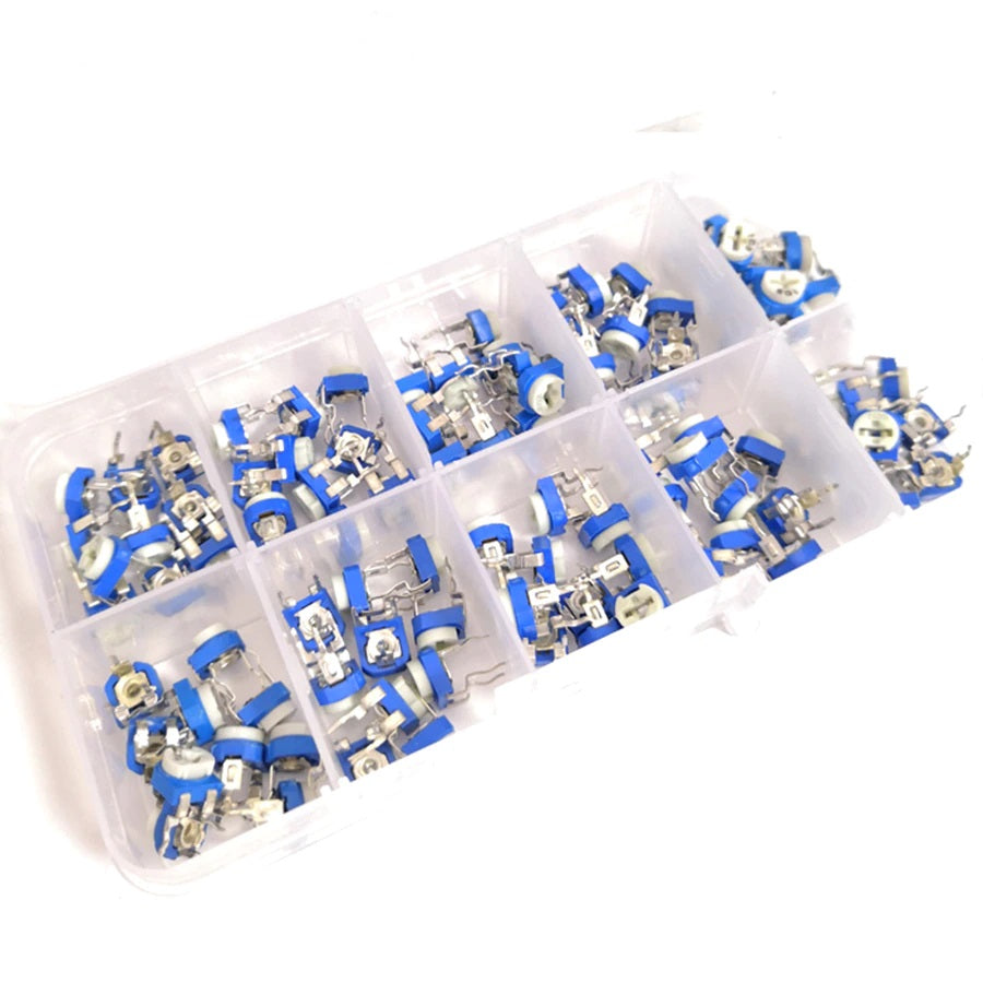 100pcs Potentiometer Assortment Kit 10 Values Variable Resistor