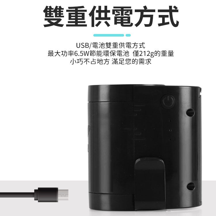 F12腰間風扇的USB充電接口特寫