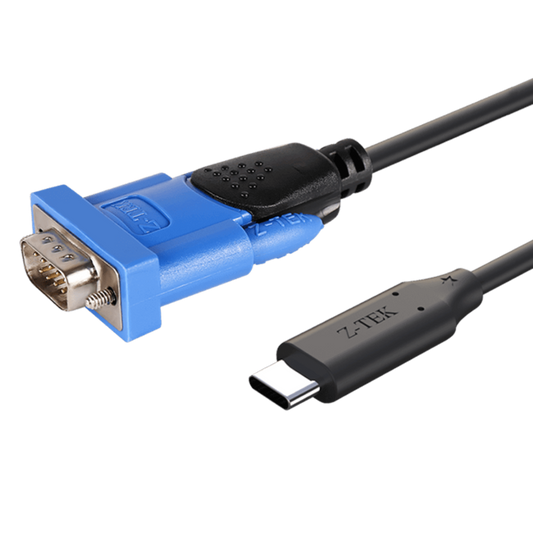 Z-TEK USB-C to RS232 DB9 serial converter adapter cable for seamless connectivity.