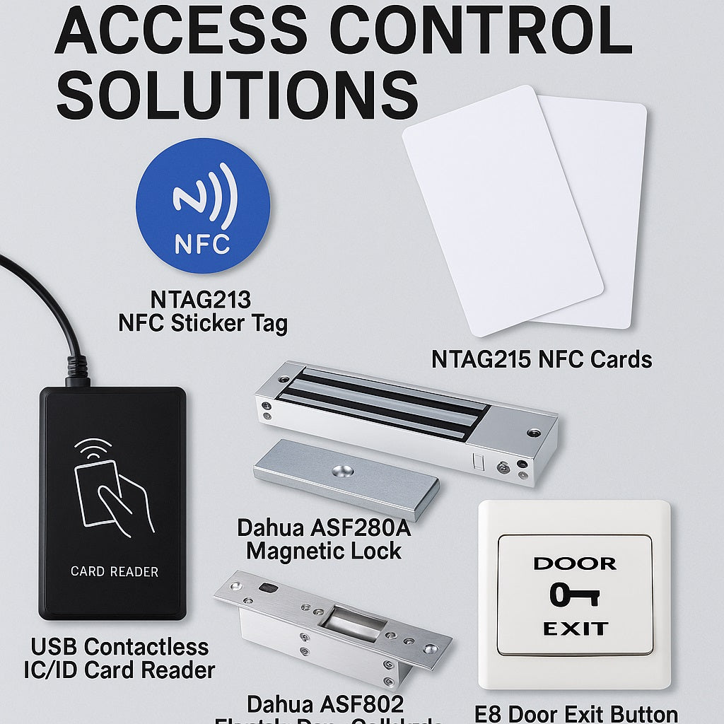 門禁系統方案 | NFC 貼紙、門禁卡、讀卡器及電子鎖配件