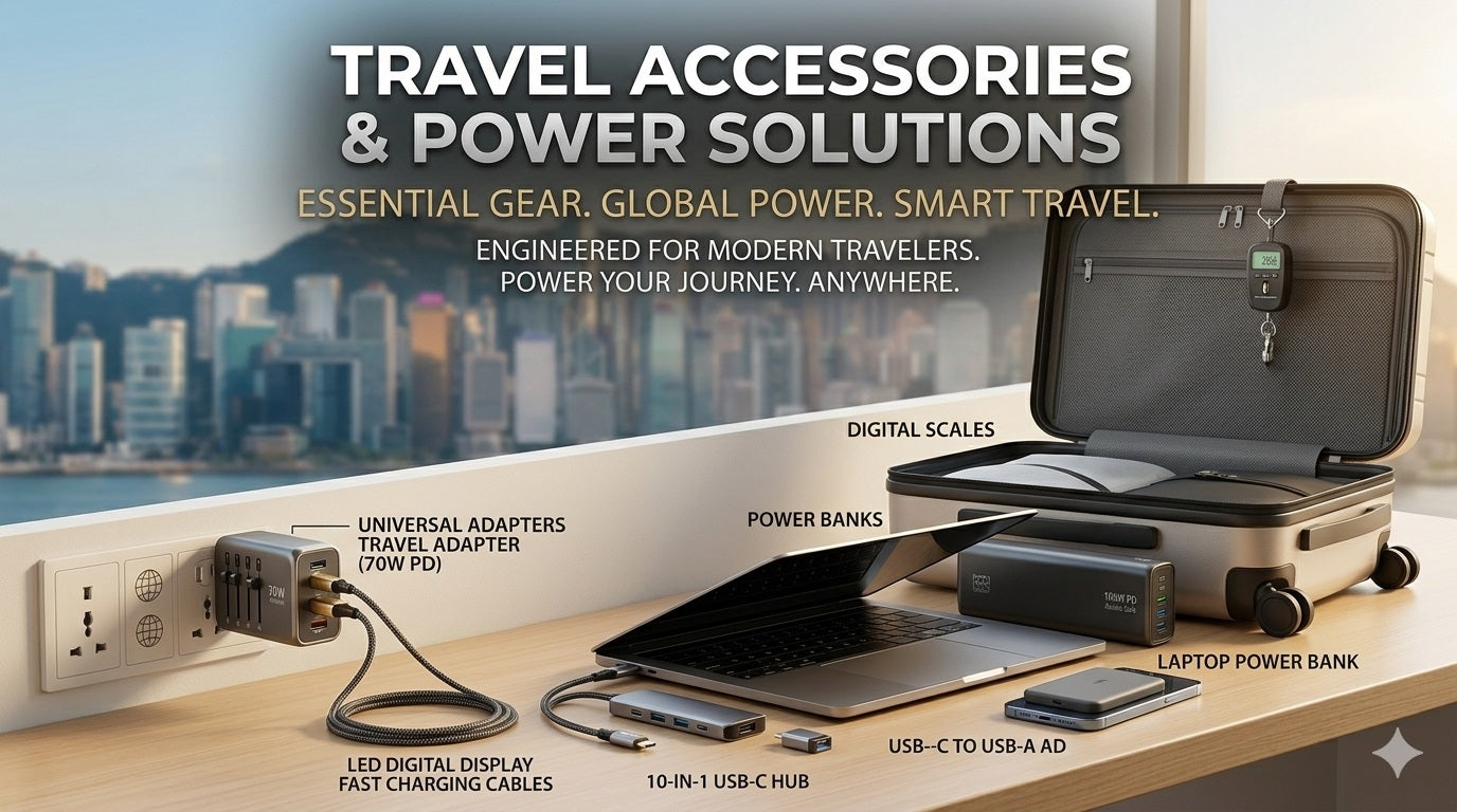 Travel Accessories: Universal Adapters, Power Banks & Scales