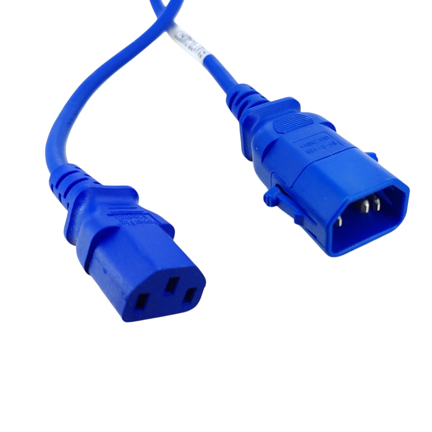 Coiled 1.5 meter heavy-duty power extension lead for computer setups.