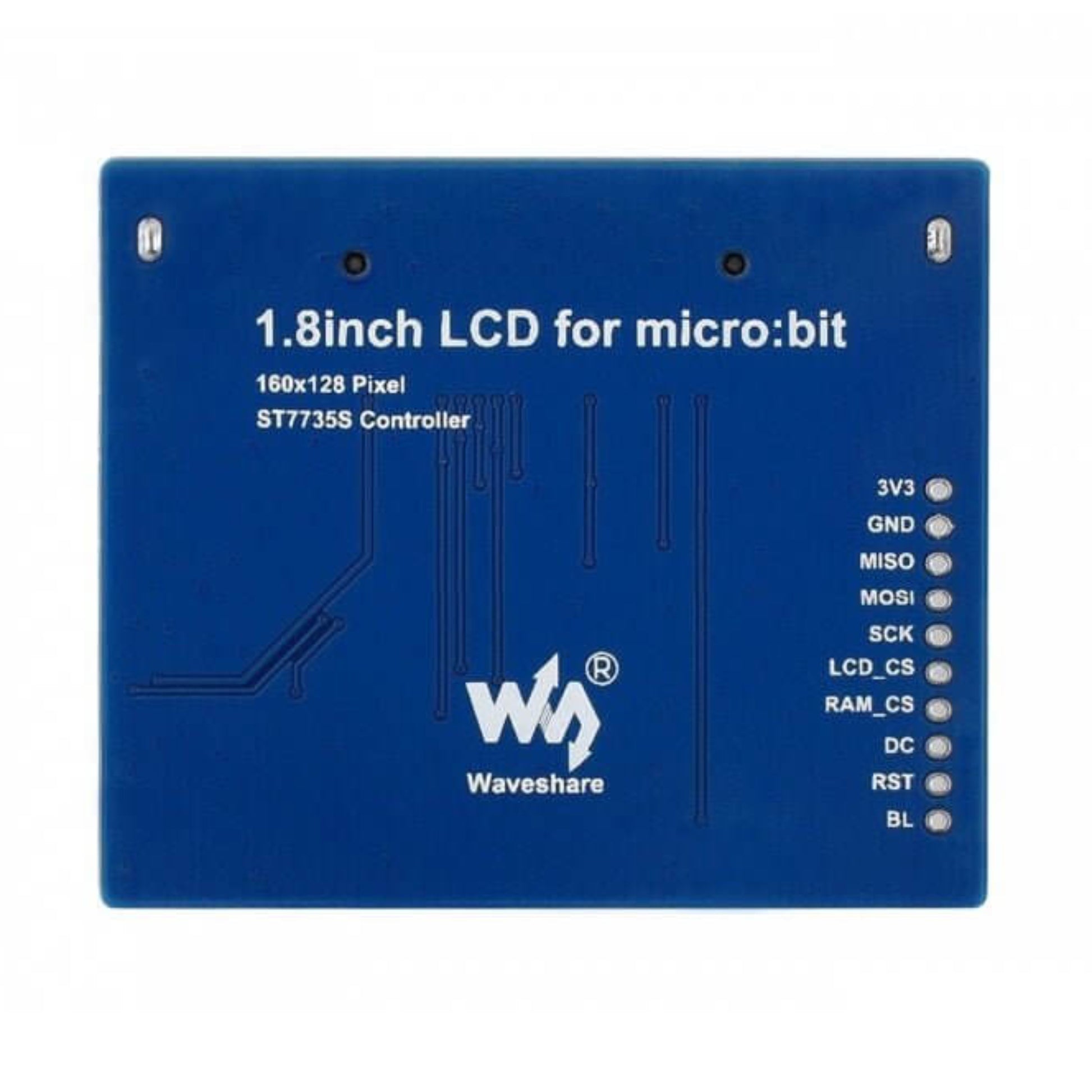 1.8-inch LCD display module for micro:bit, 160x128 resolution, ST7735S controller, vibrant color output.