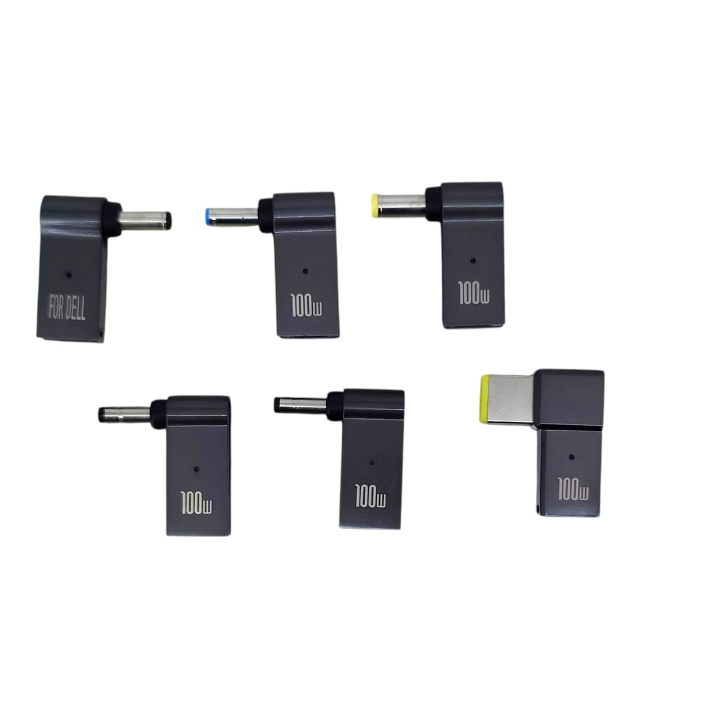 Set of six electronic devices with '100w' marking on a white background