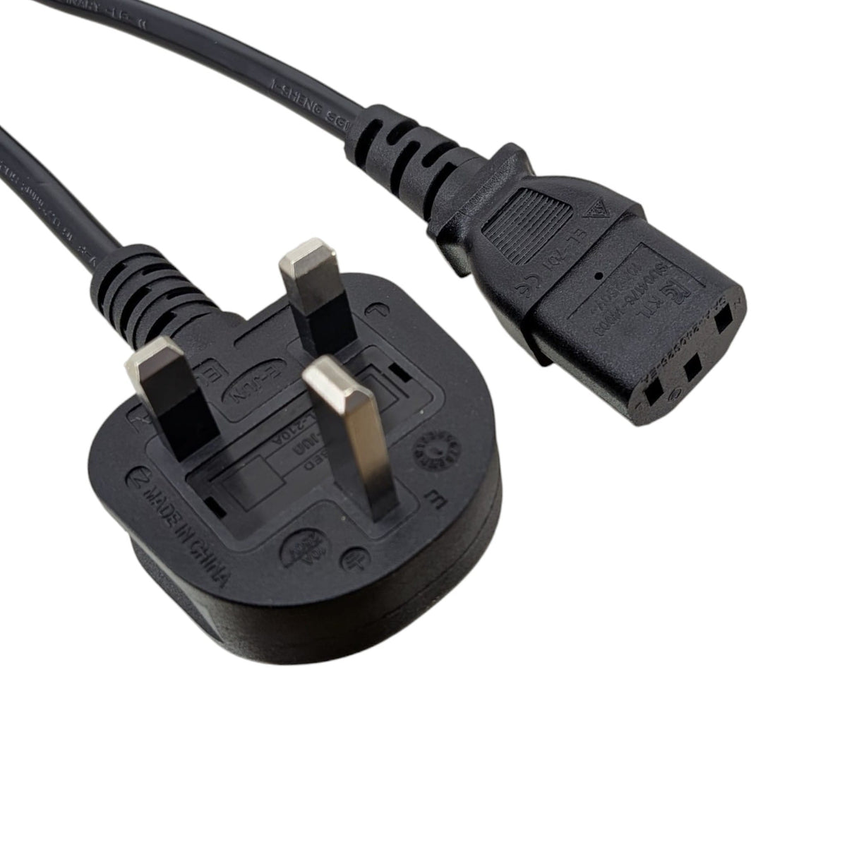 10A 英規三腳插頭轉 C13 電源線，符合香港機電署認可，適合電腦及熒幕使用。