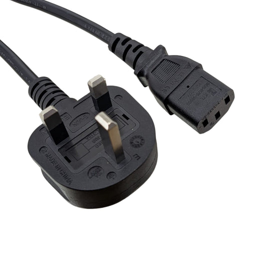 10A 英規三腳插頭轉 C13 電源線，符合香港機電署認可，適合電腦及熒幕使用。