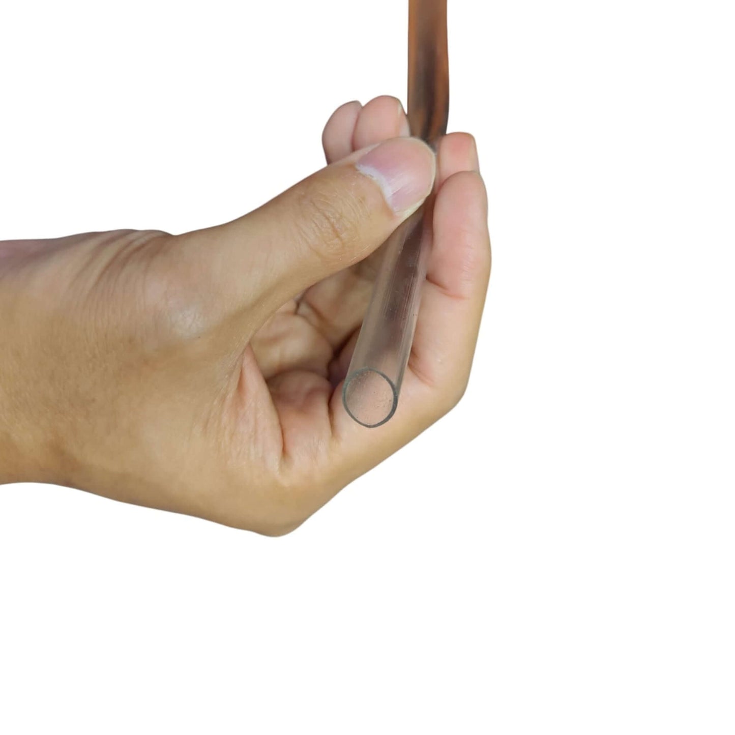 10mm internal diameter PVC soft hose showing wide bore for high flow.