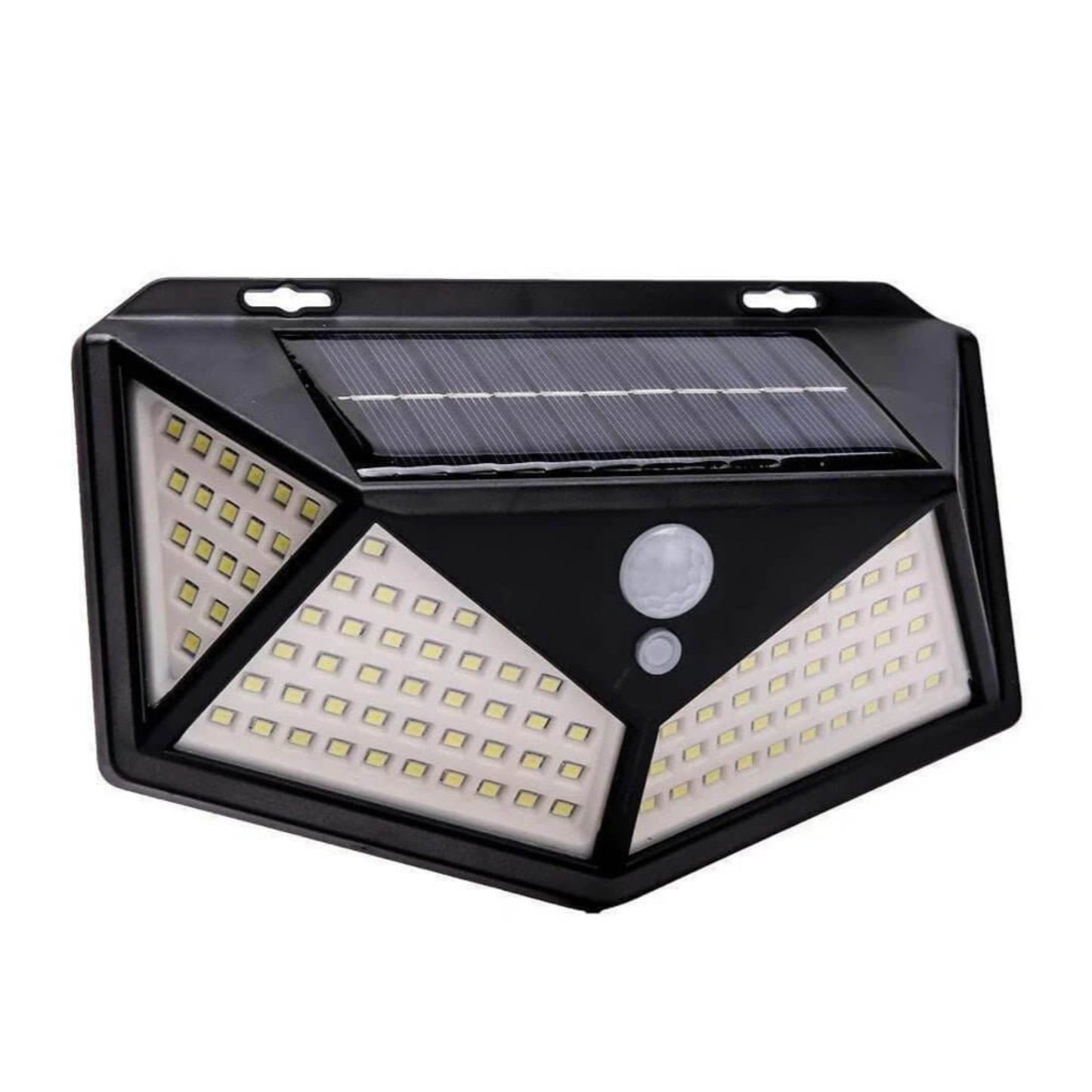 Angled view of the 114 LED solar interaction wall lamp on a white background.