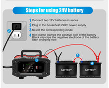 Load image into Gallery viewer, 12-24v Smart Car Battery Charger 10A-20A
