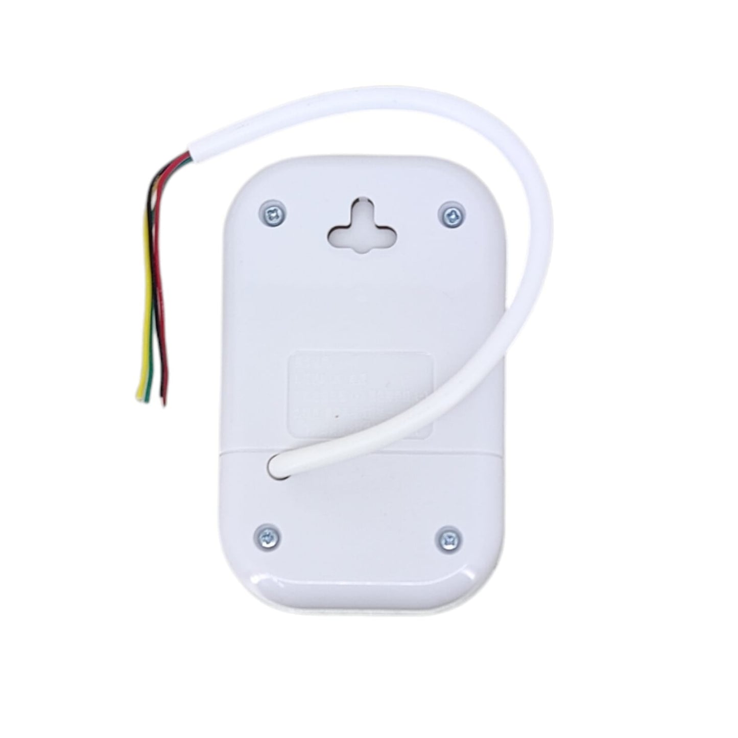 Back of the doorbell showing mounting holes and 4-wire connection cable.