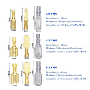 135pcs Insulated Male Female Termin Spade Connector Kit