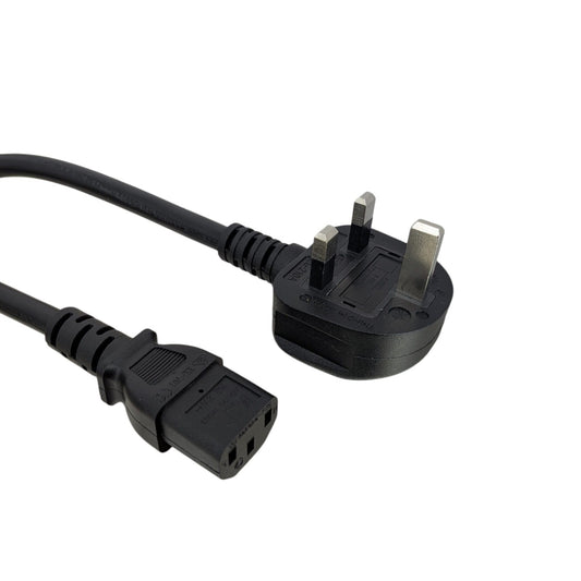 13A 特粗 1.5mm² 電腦火牛電源線，展示 BS1363 英規插頭及 IEC C13 尾插，專為高階砌機及伺服器而設。