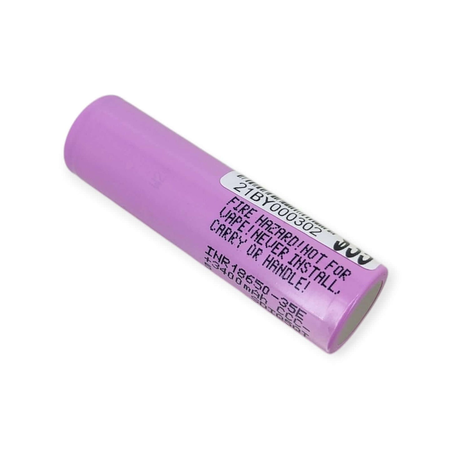 18650 3400mAh Lithium-Ion rechargeable battery in purple packaging, designed for high capacity and long-lasting performance.